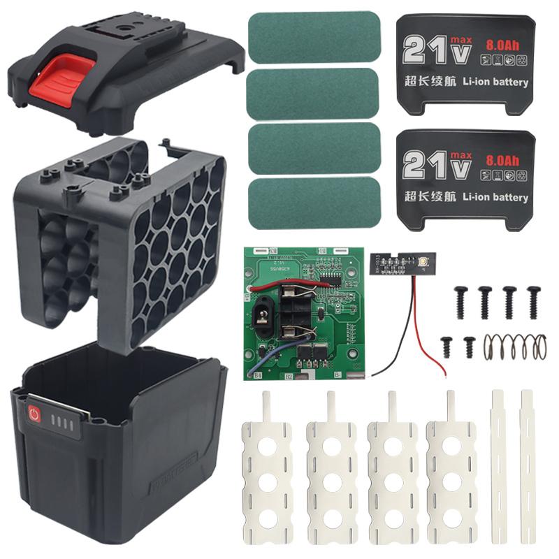 20 X 18650 WA3550 Hộp đựng pin Li-ion Bảng mạch bảo vệ sạc PCB cho Vỏ vỏ Worx 21V WA3551 WA3572 WA3590 Màu sắc: HỘP-PCB