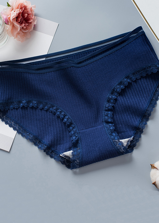 Combo 5 quần lót nữ cotton cao cấp phối viền ren thấm hút mồ hôi QL02