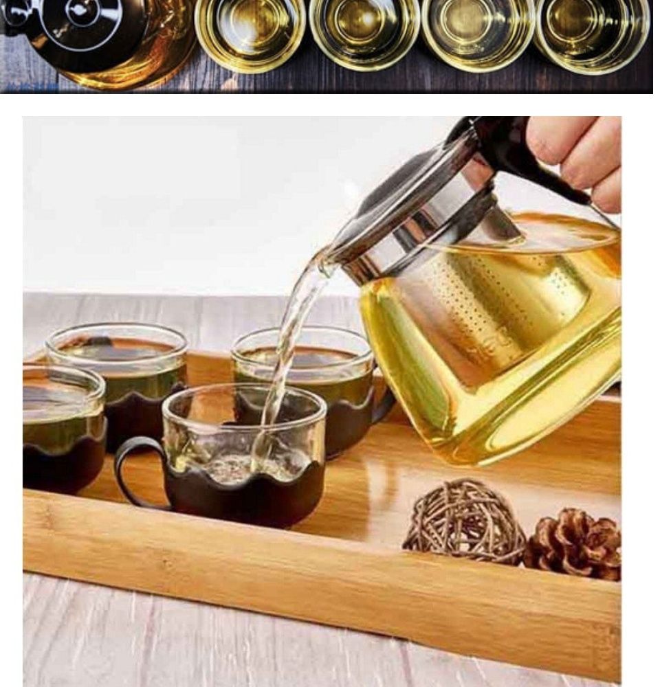 Bộ Bình Lọc Trà Thủy Tinh 700ml Kèm 4 Ly