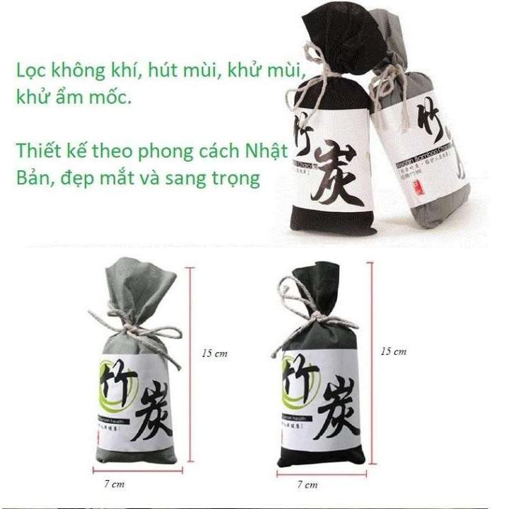 Túi Than Tre Hoạt Tính Khử Mùi Ô Tô, Phòng Ở Bamboo 200g