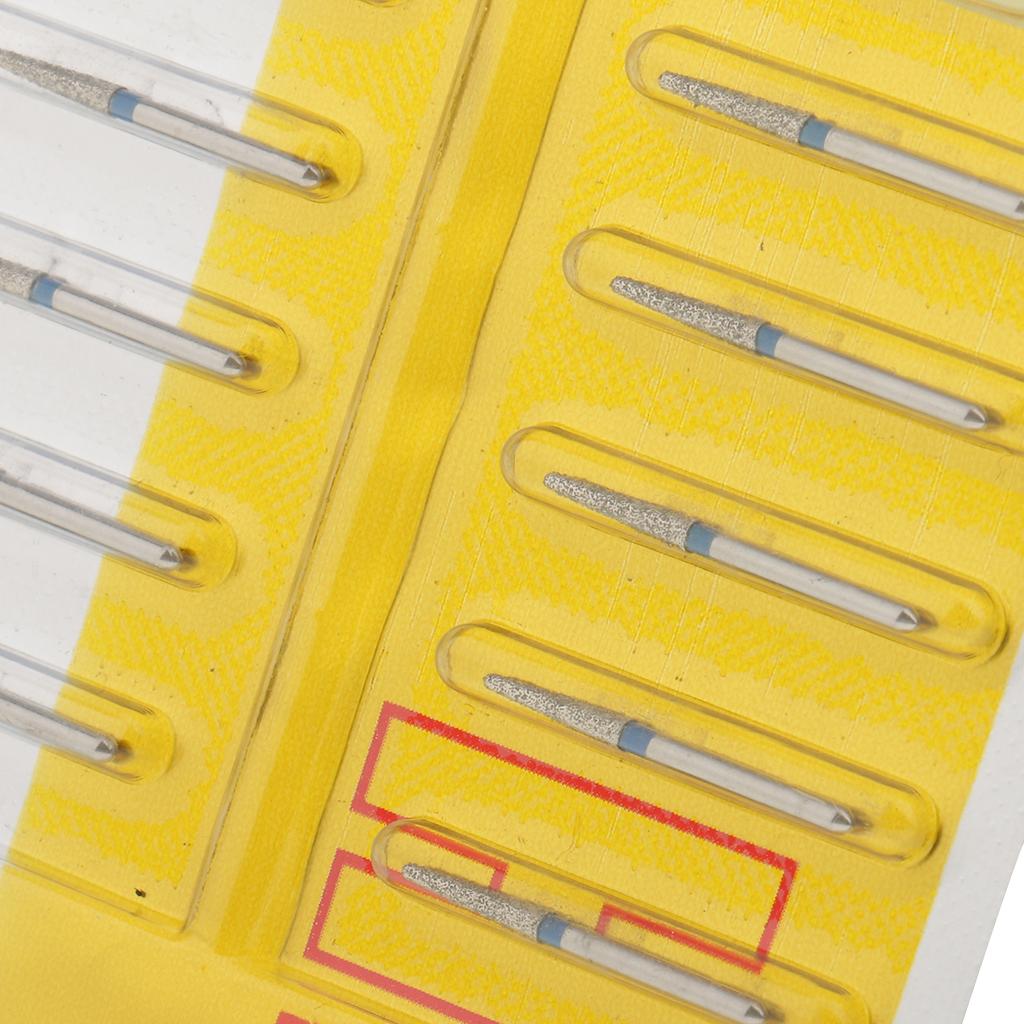 10 Pieces Diamond Burs TR-13 Tooth Drill Bits Kit for Dentist High Speed Handpiece