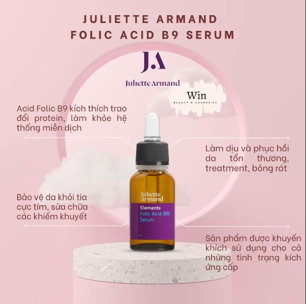 Serum B9 Juliette Armand Tinh chất phục hồi làm dịu da, Folic Acid B9 Serum JA 20ml Hàng chính hãng