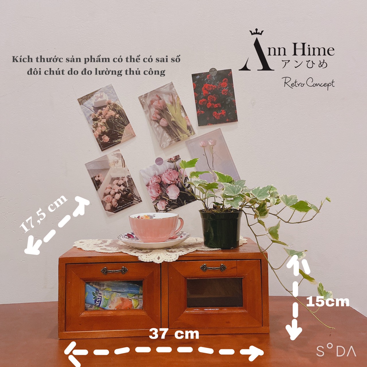 Hộp Đựng Trang Sức Gỗ Kiểu Retro Cổ Điển Có Ngăn Kéo Sp24