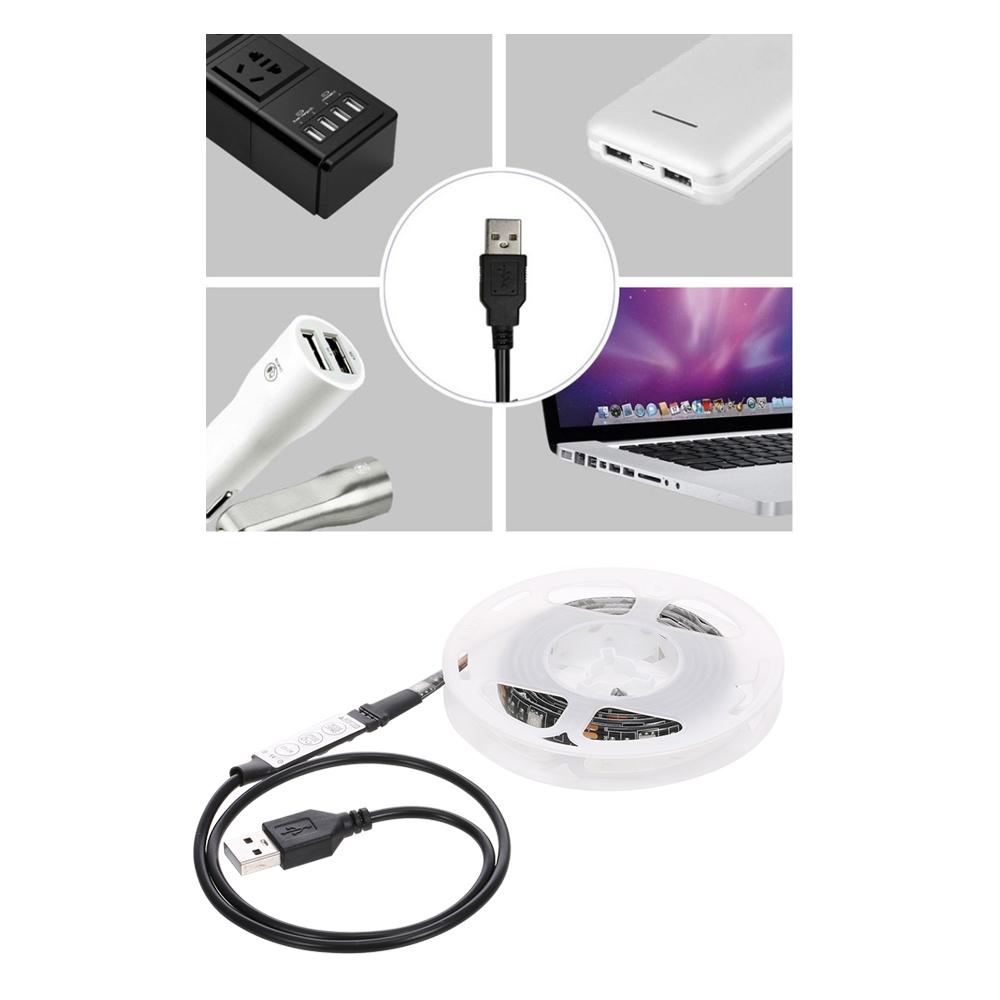 Dải Đèn RGB linh hoạt Điốt băng 5V chiếu sáng nền USB Được cấp nguồn 3 phím