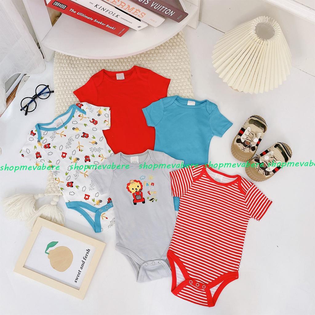 Set 5 body chip, bodysuit cho bé trai và bé gái sơ sinh từ 0-9kg - BC02