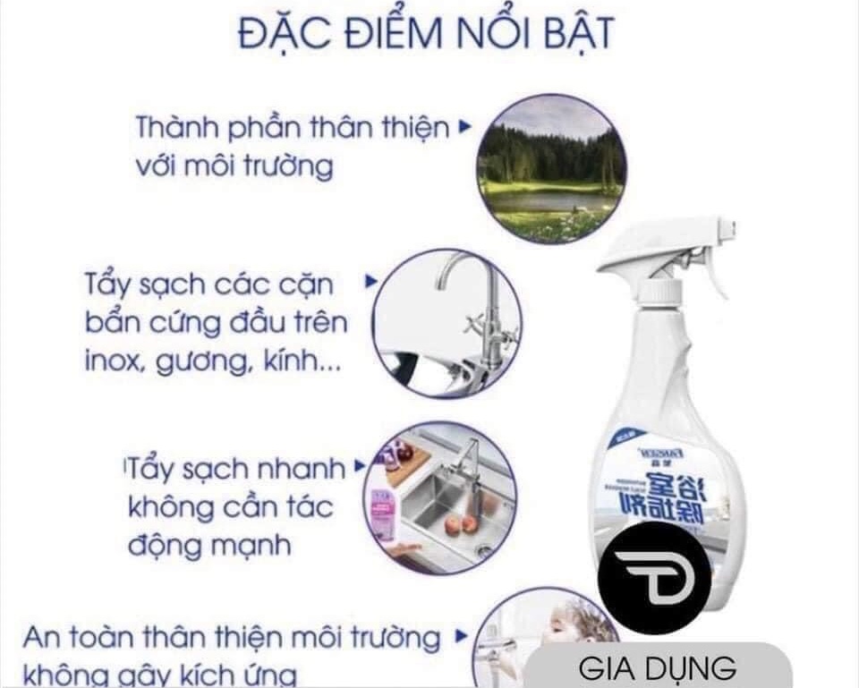 Chai xịt tẩy cặn canxi, gỉ sét