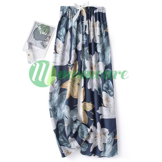 Quần lanh lụa ĐÙI CỘC ống rộng mềm mát, rộng rãi, thoáng mát, hoạ tiết trang nhã mặc nhà mùa hè