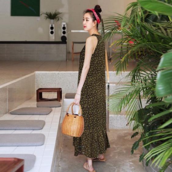 Váy Đầm Nữ Cổ Yếm Hoa Nhí - MH038