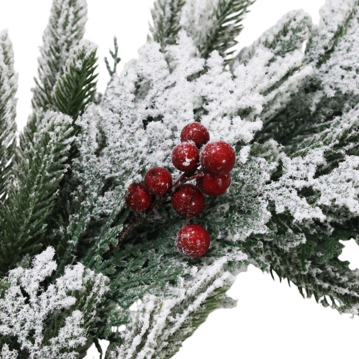 Vòng Hoa Phủ Tuyết Trang Trí Giáng Sinh 50 cm - LP-W20-POHS