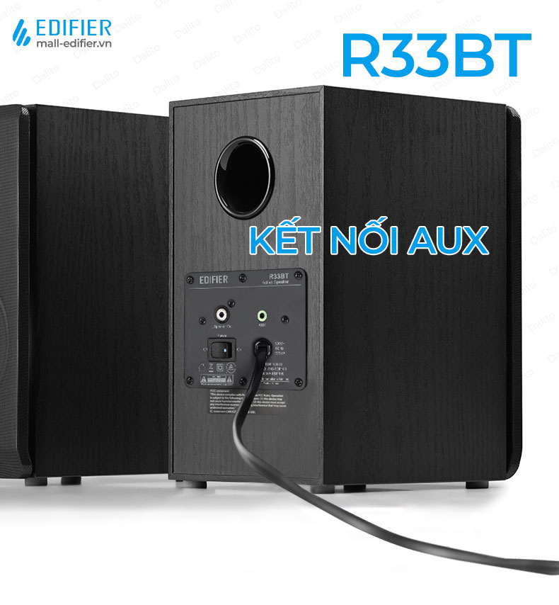 Loa Bluetooth Edifier R33BT (Màu Đen), Kết Nối Máy Tính Cổng AUX, Công Suất 10W, Nghe Nhạc Driver Bass 92mm