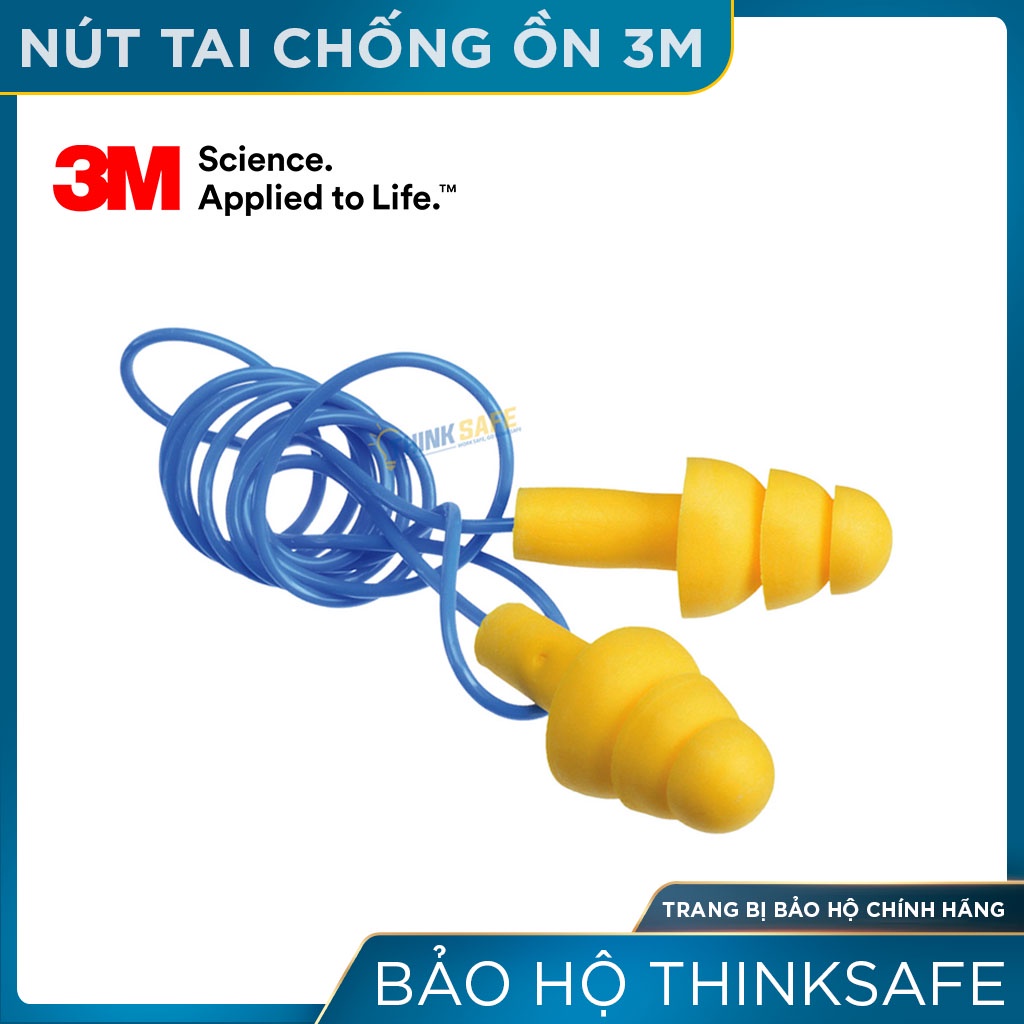 Nút tai chống ồn 3M Ultrafit 340-4004 rất mềm nhẹ giảm ồn 25 dB dễ đeo, nút tai dễ vệ sinh (Có dây)