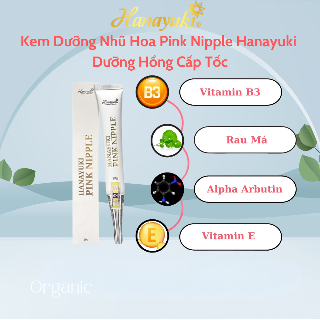 Kem Dưỡng Hồng Nhũ Pink Nipple Hanayuki Chính Hãng Mờ Thâm Dưỡng Trắng Hồng Cấp Tốc 20g