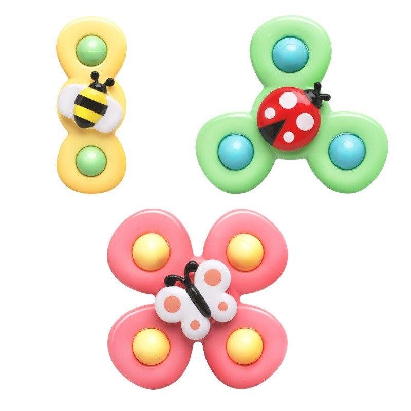 Bộ đồ chơi cốc hút quay vui nhộn Spinner hình côn trùng, đồ chơi kích thích tư duy cho bé từ 3 tháng tuổi bằng nhựa đẹp