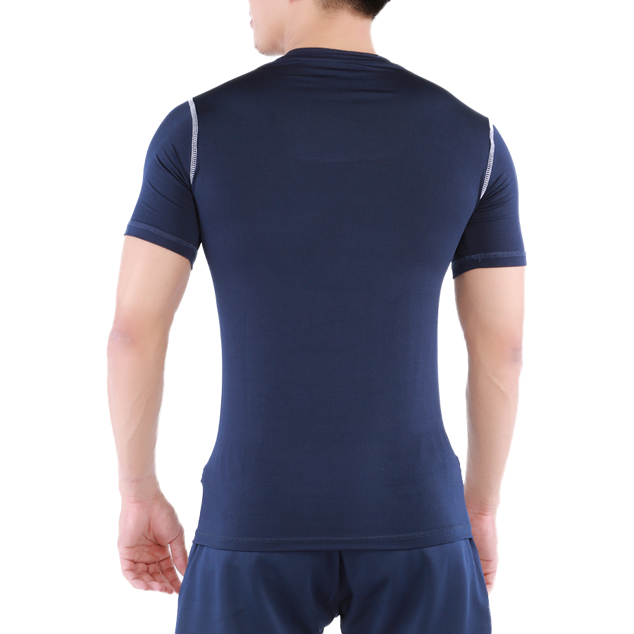 Áo Base Layer Tập Gym Nam Tay Ngắn Xanh Navy Unique