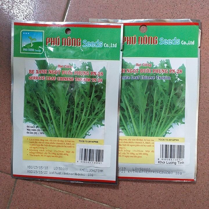Hạt Giống Cải Bẹ Xanh Ngọt Đuôi Phụng Phú Nông