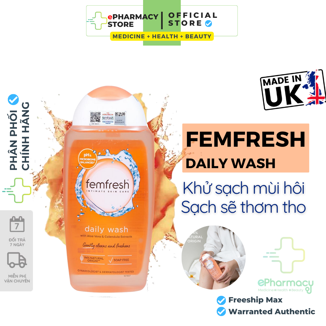 Dung Dịch Vệ Sinh FEMFRESH Daily Wash Kháng Khuẩn, Khử Mùi 250ml