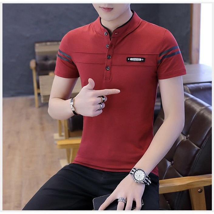 Áo thun nam cổ tàu tay ngắn vải thun cotton mềm mịn co giãn tốt skymen fashion MKT01