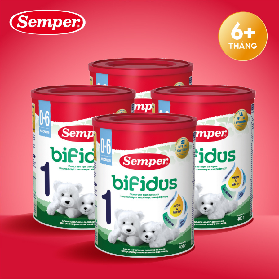 Combo 4 Sữa bột công thức Semper Bifidus số 1 400g/hộp