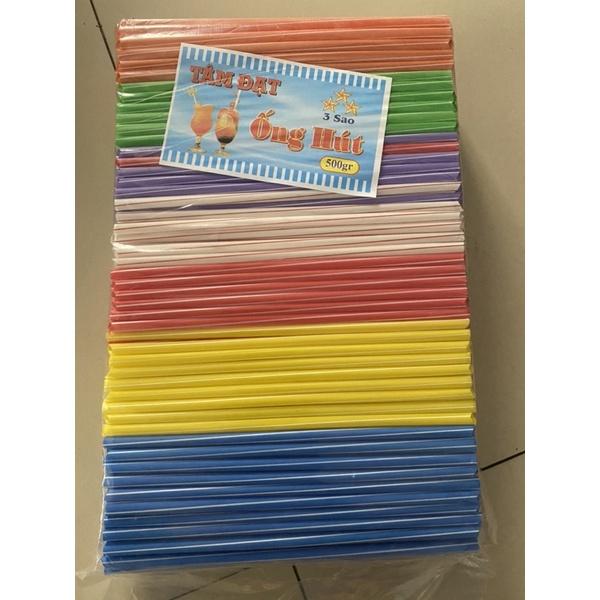 1 Bịch ống hút trà sữa nhiều màu 450g khoảng 200 ống hút