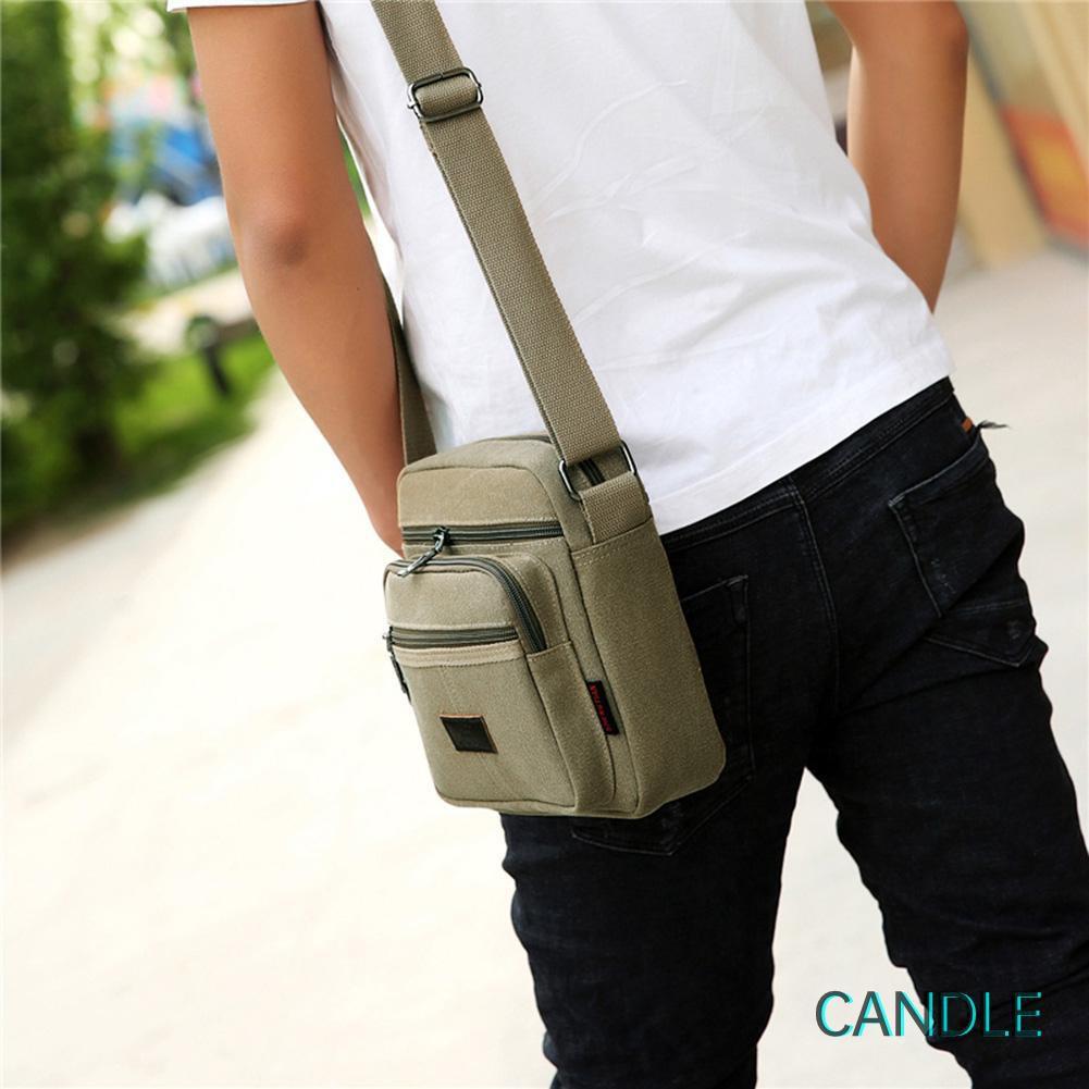 Túi Canvas Đeo Chéo Có Khóa Kéo Tiện Dụng Cho Nam