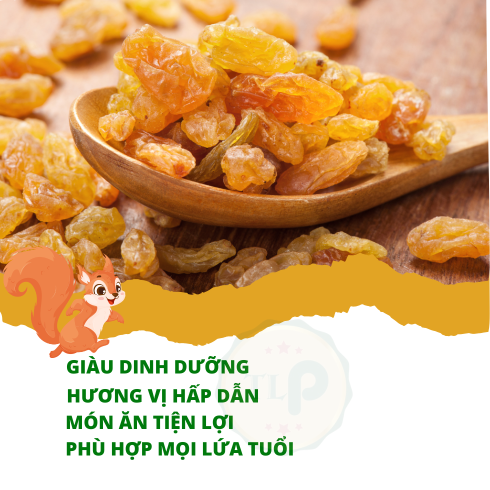 Nho Vàng Sấy Khô Tân Lộc Phát Chua Ngọt Không Đường Hộp Vuông 500g