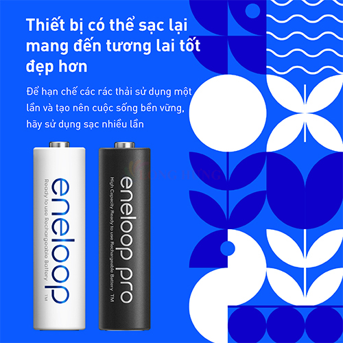 Hộp Pin sạc Panasonic Eneloop AAA 800mAh BK-4MCCE/2BT (24 viên) - Hàng chính hãng