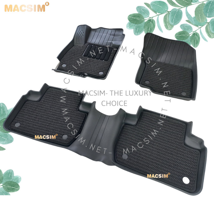 Thảm lót sàn ô tô 2 lớp cao cấp dành cho xe Mitsubishi Outlander 2014-2022 nhãn hiệu Macsim 3w chất liệu TPE