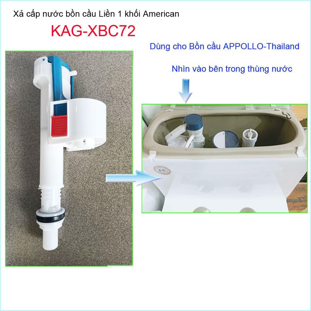 Cụm phao cấp nước bồn cầu KAG-XBC72A cao 21cm, cột cấp nước cho xí bệt 1 khối thấp nhựa 100% lắp vừa 99% các loại