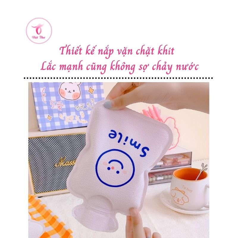 Túi sưởi chườm nóng 2 lớp siêu ấm Việt Thư giảm đau bụng kinh, sưởi ấm tay chân hiệu quả, 350ml, 50gr - Hàng Chính Hãng