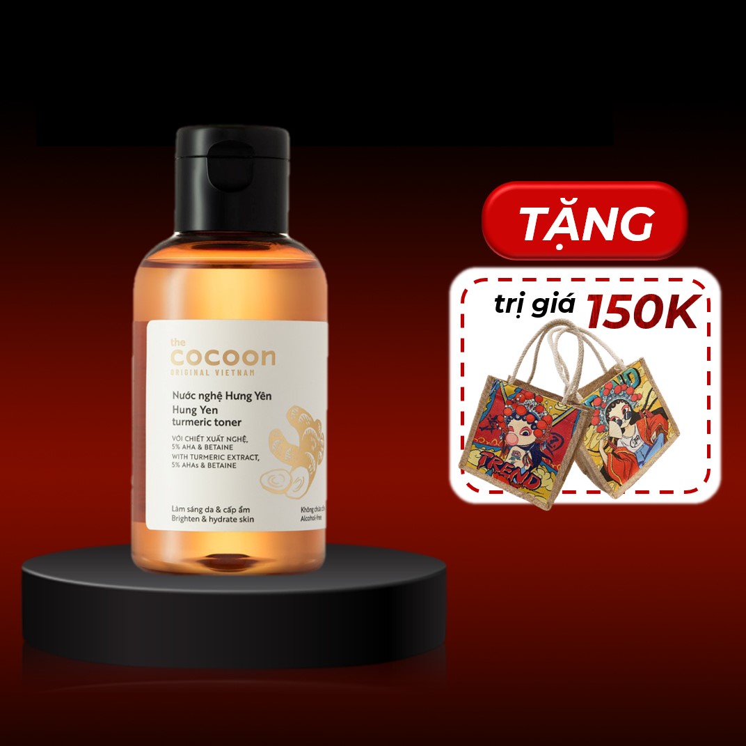 Toner Nghệ Hưng Yên Cocoon 140ml + Tặng Kèm Túi Cói Thời Trang