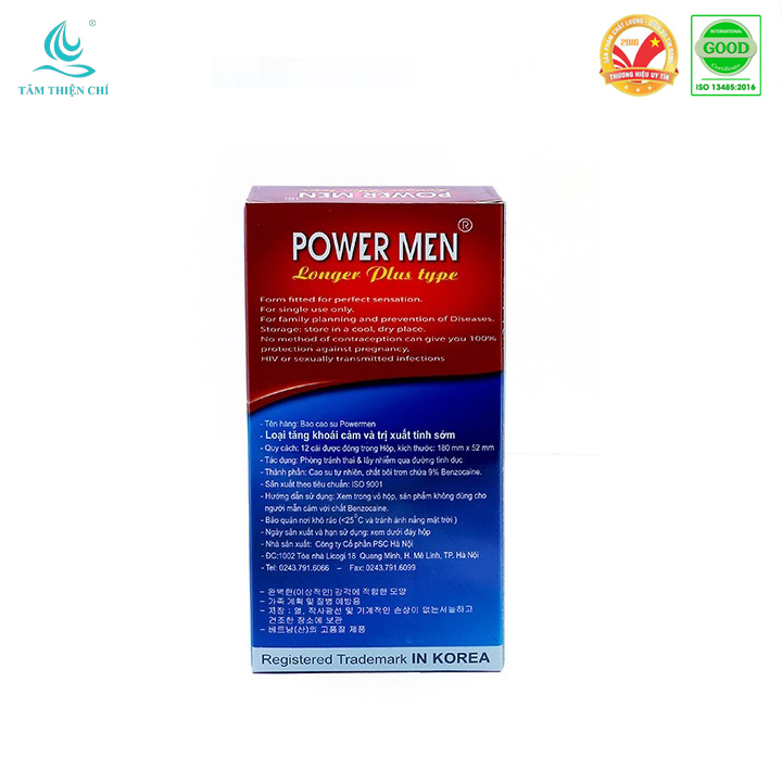 Bao Cao Su Powermen Ngọc Trai Hỗ Trợ Điều Trị Xuất Tinh Sớm (Hộp 12 Cái)