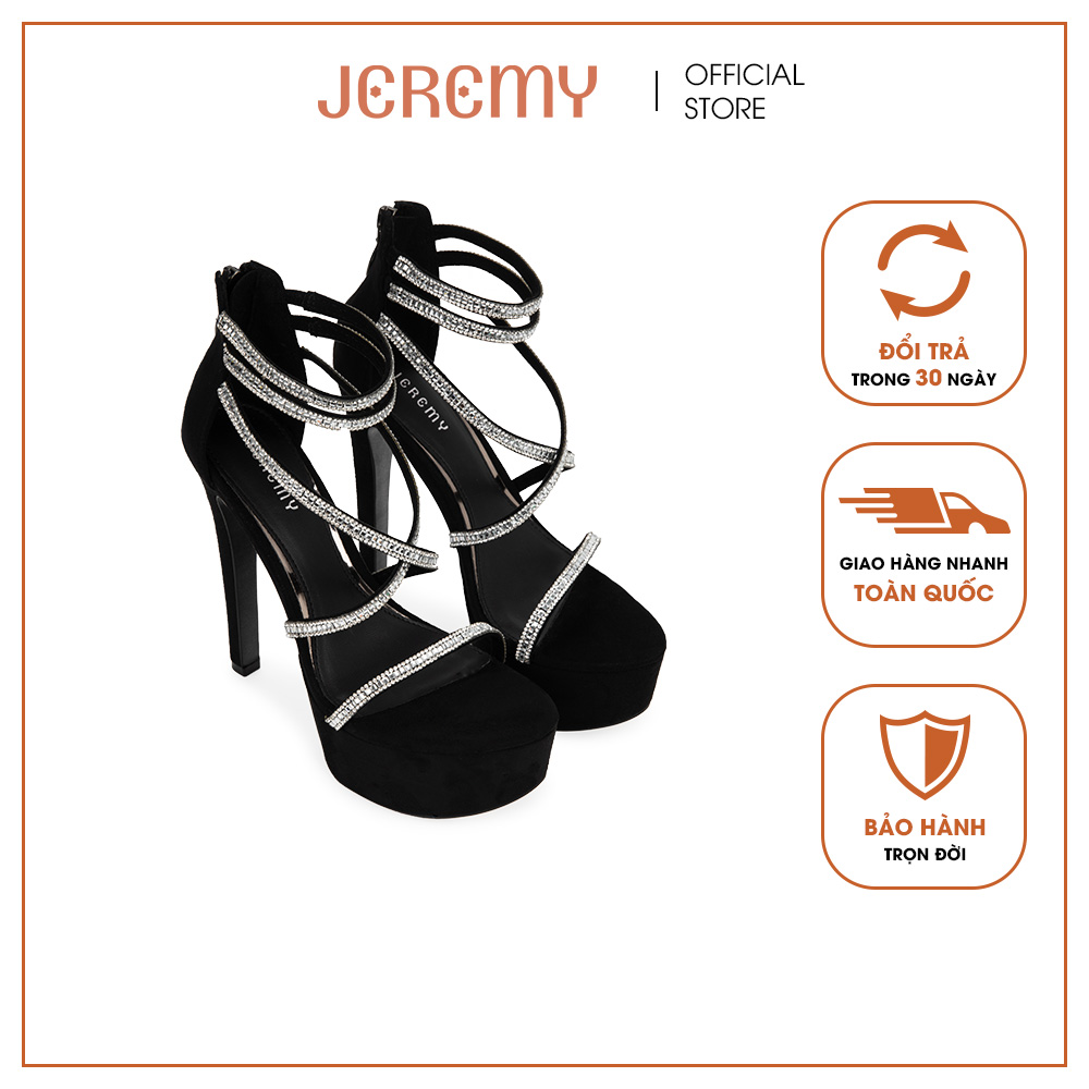 Giày sandal nữ nhọn quai mảnh đính hạt JEREMY SN0007