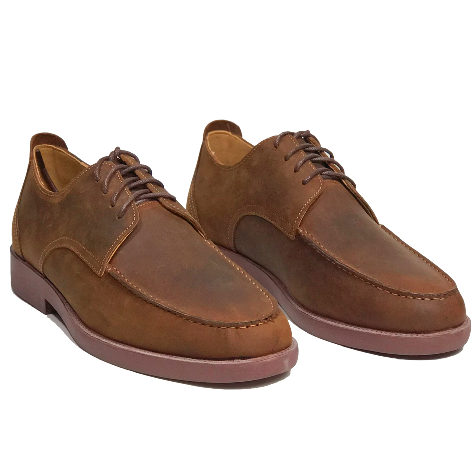 Giày nam da bò sáp ngựa điên cao cấp buộc dây Derby Moctoe Classic MAD Brown