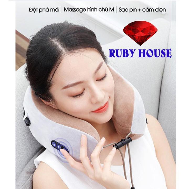 Gối massage cổ chữ U, gối massage cổ vai gáy cực hiệu quả-Ruby House