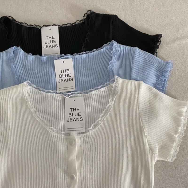 Áo Crop Top Chất Liệu Co Giãn, Có Nút - Nhiều Màu