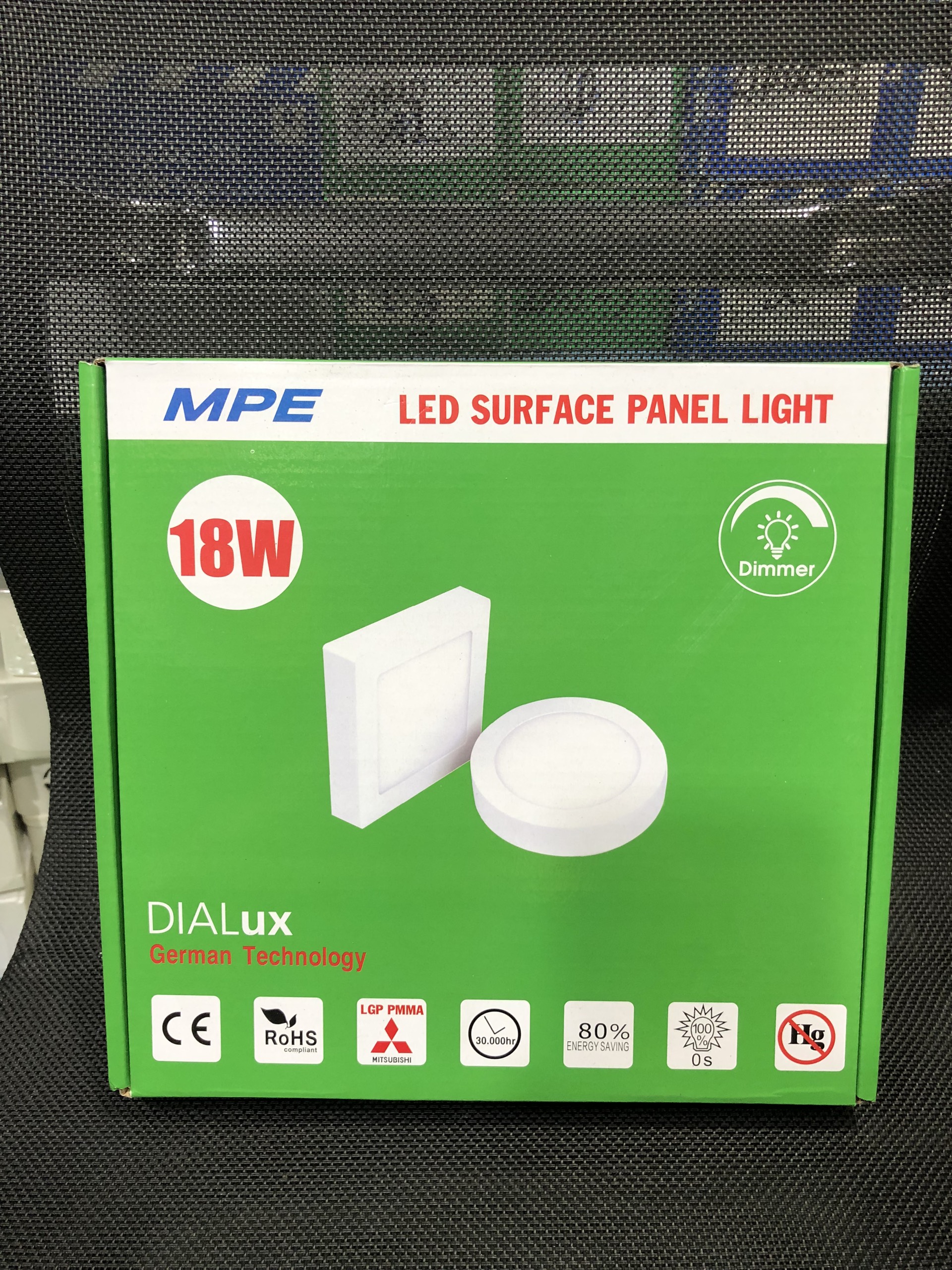 Đèn led panel ốp trần nổi tròn công suất 18W MPE (3 loại ánh sáng trắng-vàng-3 màu)