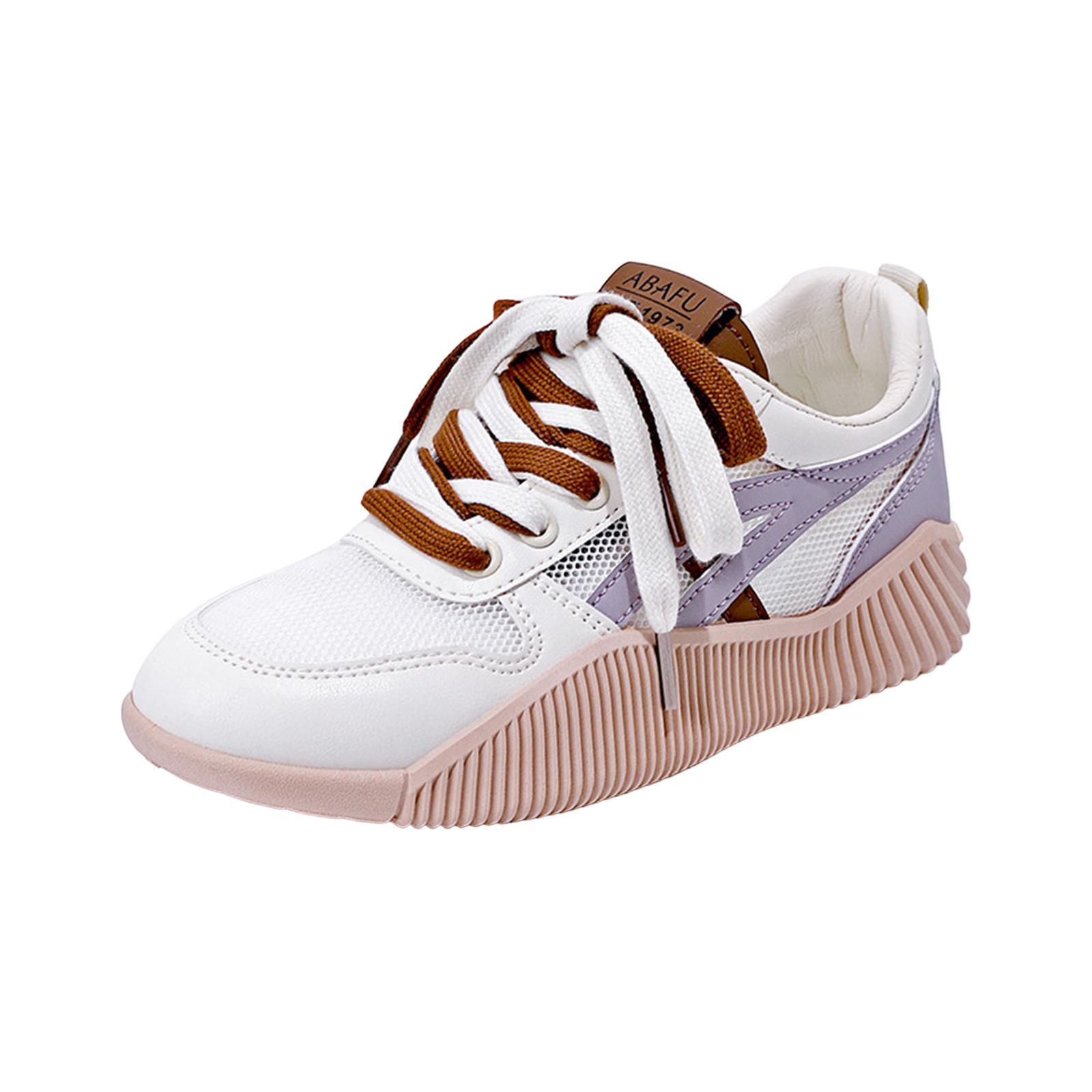 Platform Sneakers for Women Outdoor Walking Shoes Round Toe Athletic Sport Shoes Thick Soled Fashion Trainers for Running Work