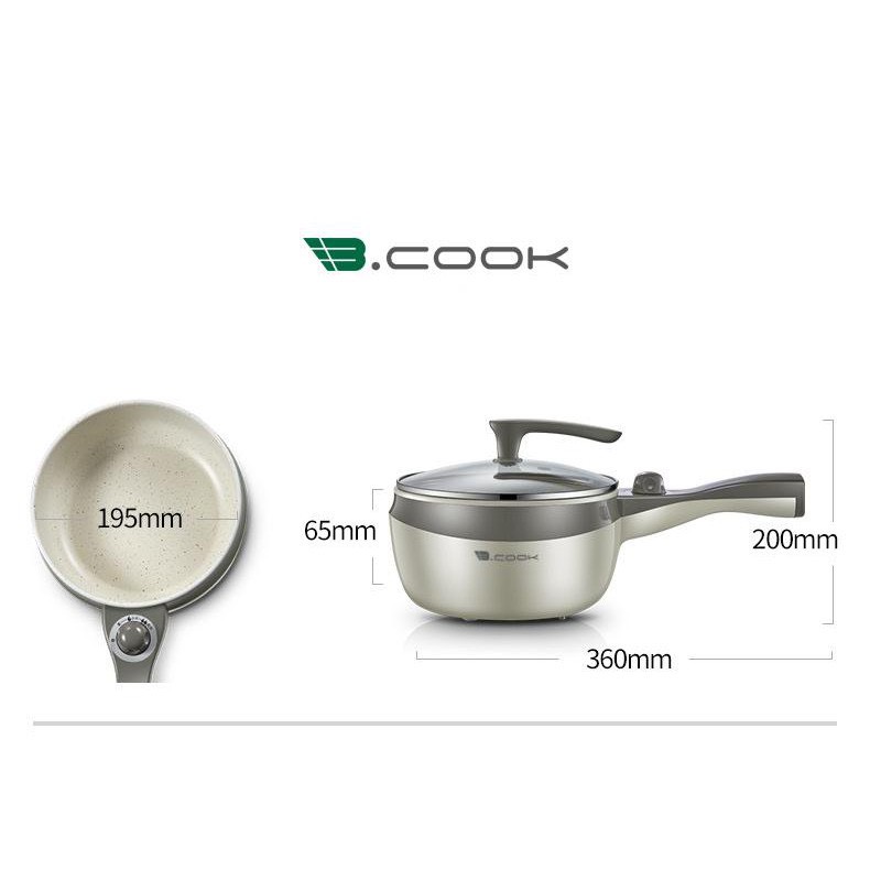 Nồi điện đa năng Bcook BC03 Có khay hấp - Hàng chính hãng