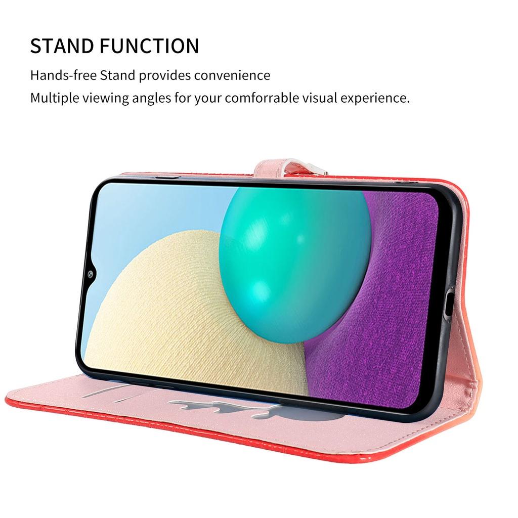 Bao da PU hình ví đựng thẻ có khóa màu gradient cho Samsung Galaxy A03S A10 A21S A31 A40 A41 A50 A70 A51 A71