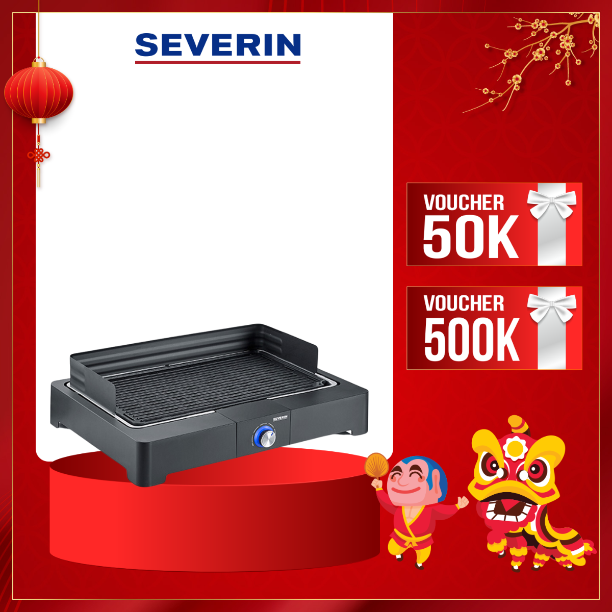 Vỉ nướng điện Severin PG 8567 Hàng chính hãng