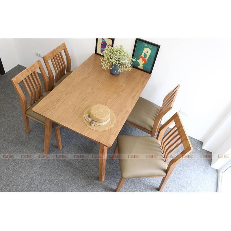 Bộ bàn ăn Hanam - Màu tự nhiên - 4 ghế