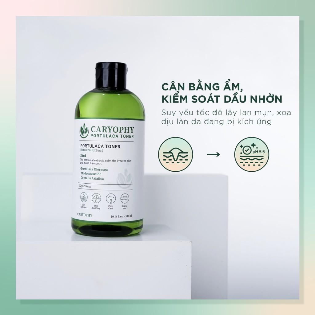 Bộ 3 SP làm dịu da mụn và tẩy da chết dịu nhẹ Caryophy