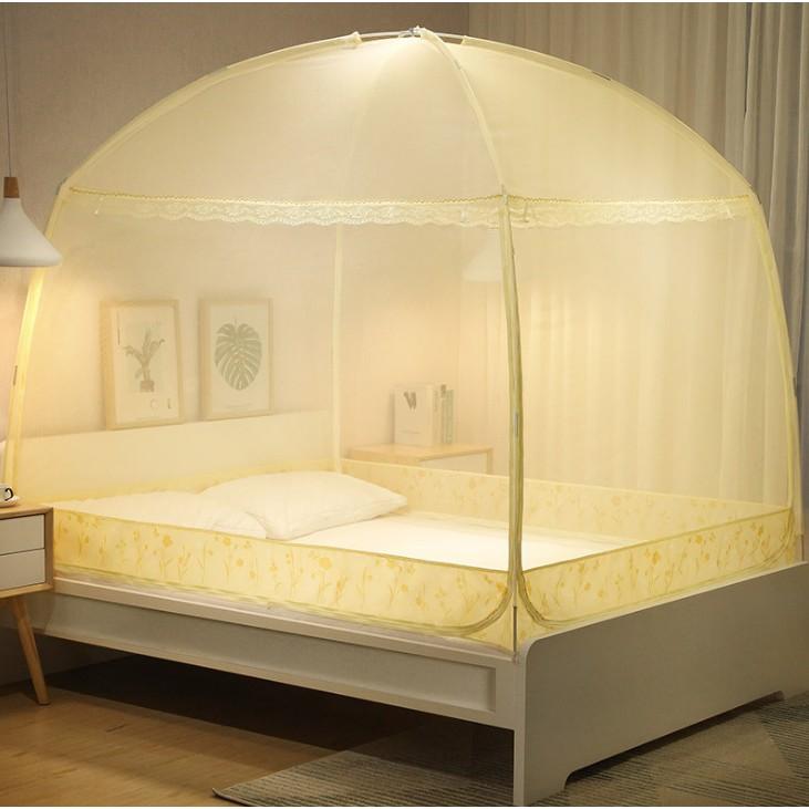 Màn chống muỗi Yurt giường đôi hộ gia đình 1,8 x 2m có thể gập lại dày dặn