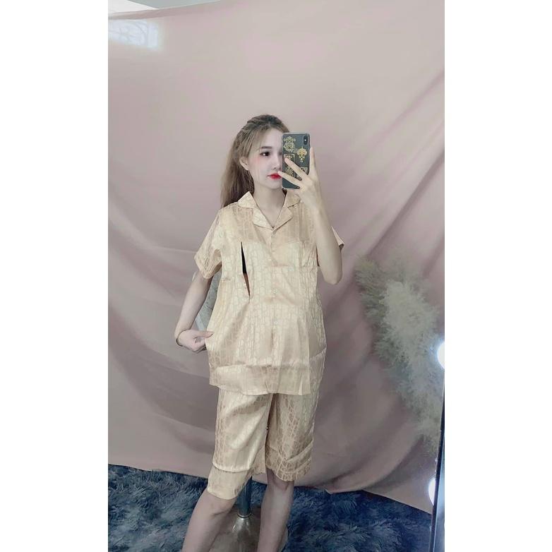 Bộ bầu mặc nhà mùa hè chất mát có khóa sau sinh - Đồ bộ bầu mặc được sau sinh