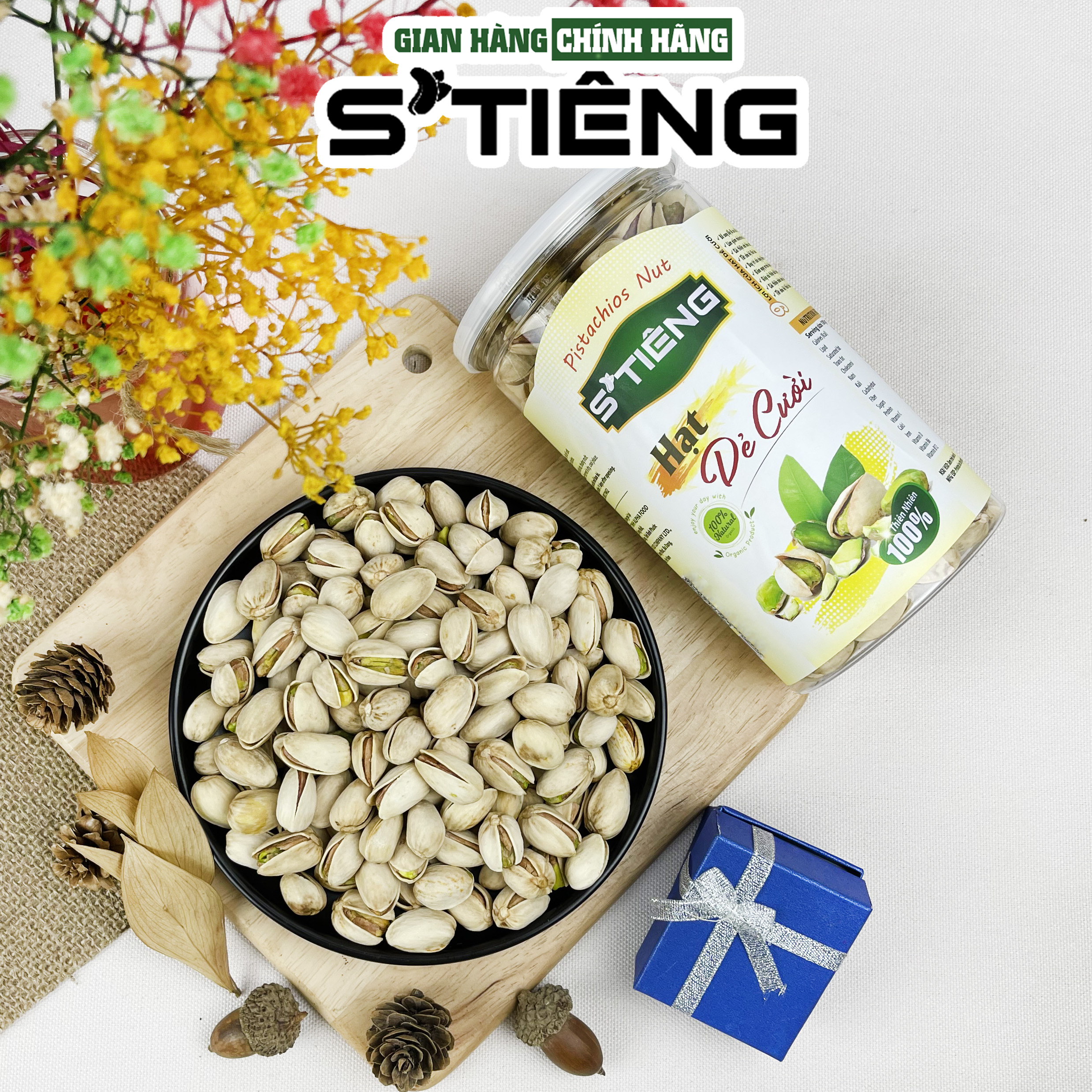 500Gr Hạt Dẻ Cười Mỹ Không Tẫy Trắng S'TIÊNG Hộp