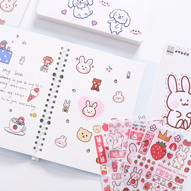 Set 4 tấm nhãn dán sticker dễ thương sáng tạo trang trí dễ thương phong các Hàn Quốc INS ST81