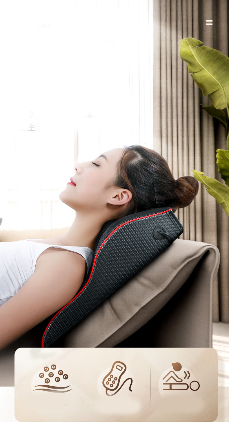 Gối massage ô tô cao cấp , thư giãn chống mỏi lưng dễ chịu phục hồi sức khỏe AM-509