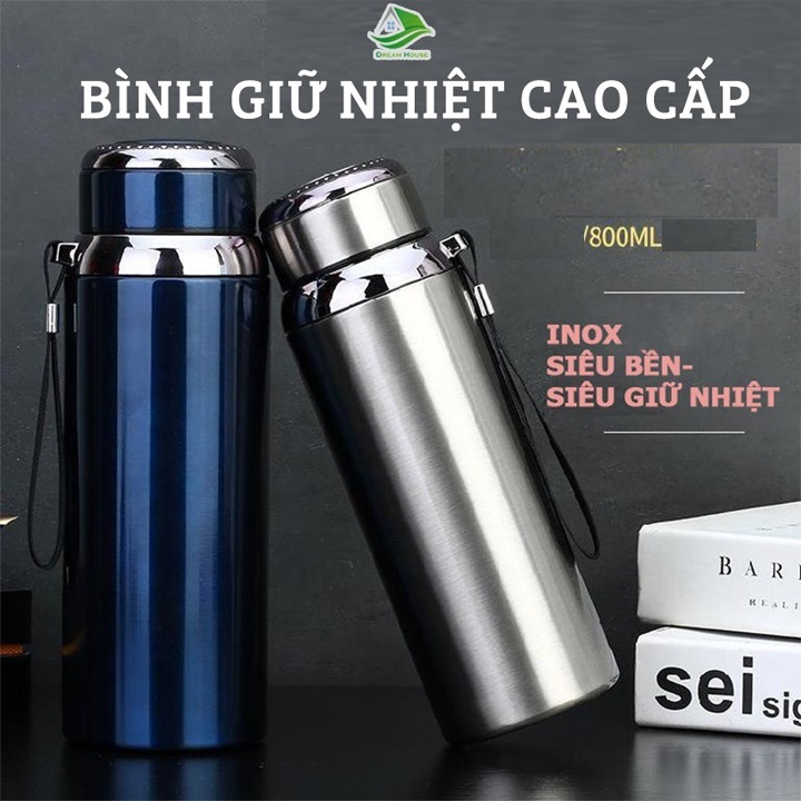 Bình giữ nhiệt dung tích 800 ml giữ nóng, lạnh trên 15 giờ Inox 316 Cao Cấp