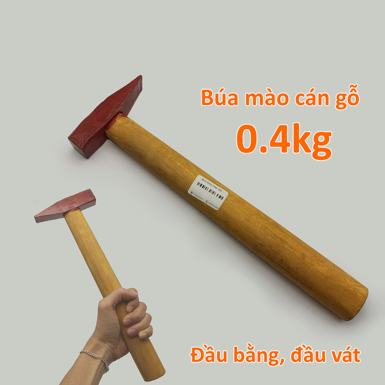 Búa mào cán gỗ 0.4kg