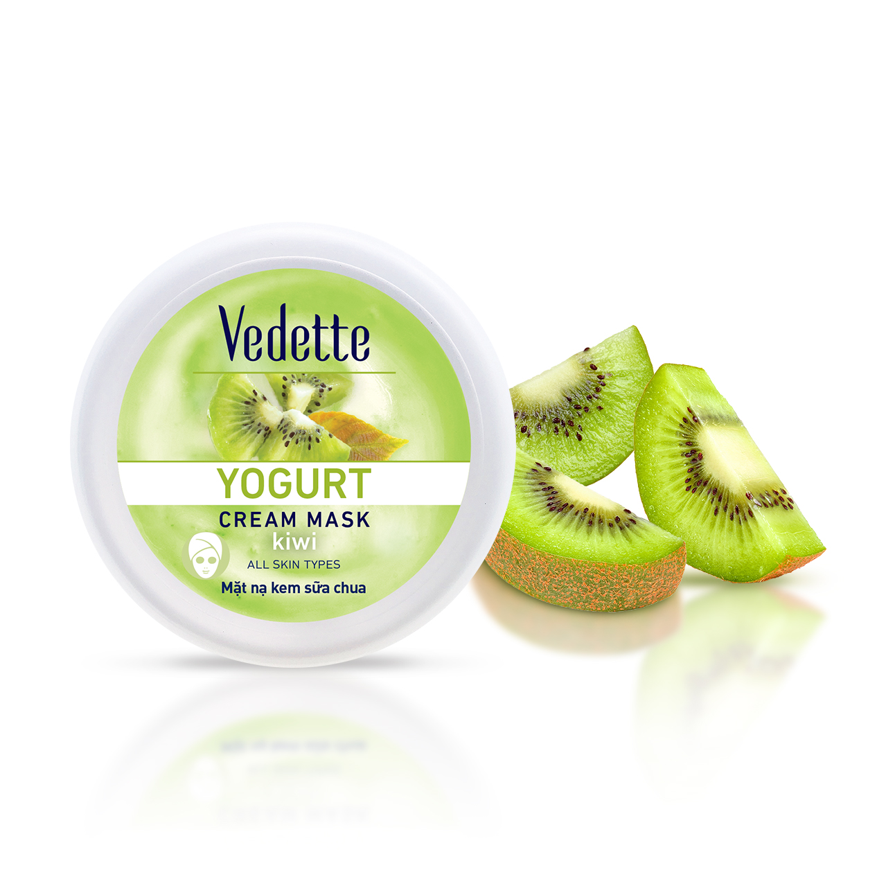 Mặt Nạ Kem Sữa Chua Dưỡng Ẩm Sâu Vedette Kiwi - Hũ 120ml